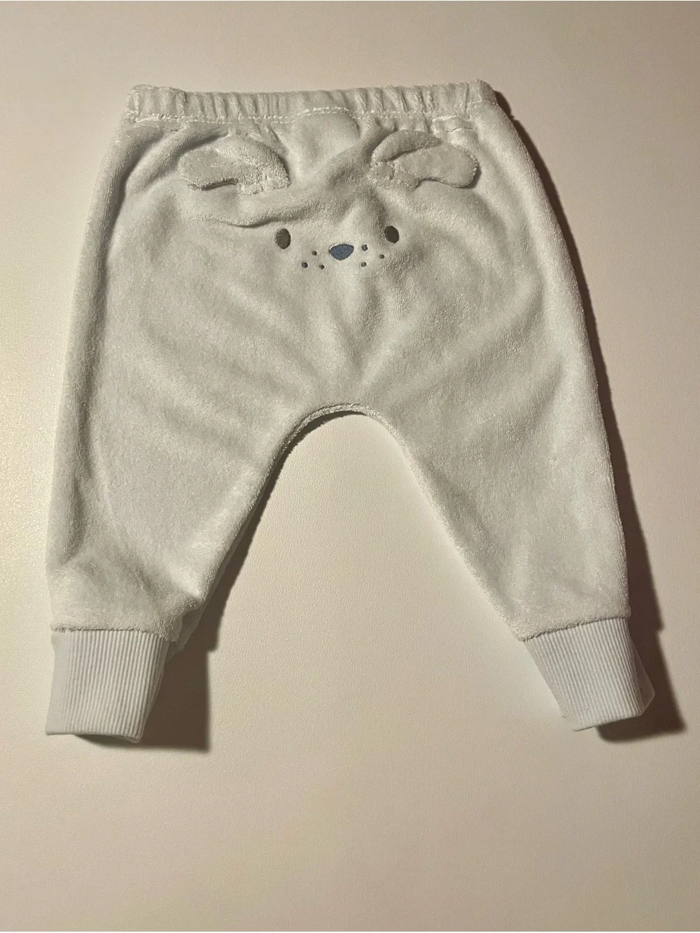 Carter's Pale Ice Blue Terry Cloth Animal Face Baby Pants 6 Months NWT Unisex